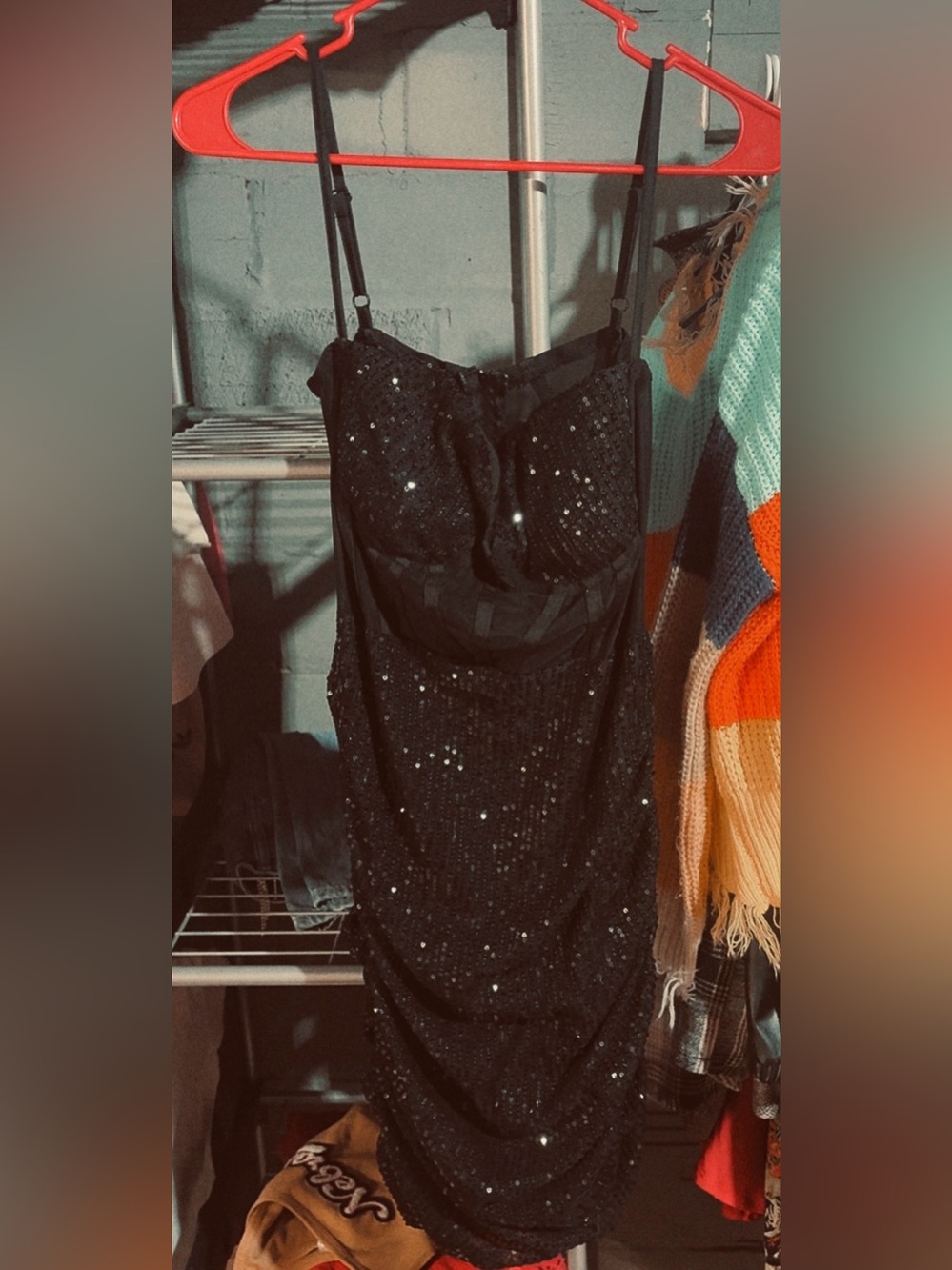 Elegant Black Sequin Cocktail Dress